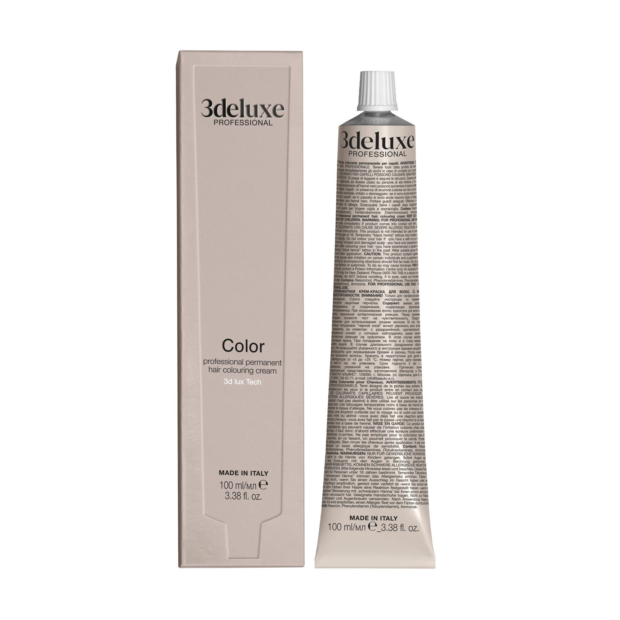 Перманентна крем-фарба для волосся 3DeLuXe Tech Hair Colouring Cream 5.31 Light Golden Ash Brown, 100 мл